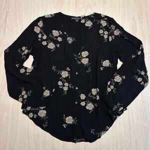 Abercrombie & Fitch Black Floral Blouse